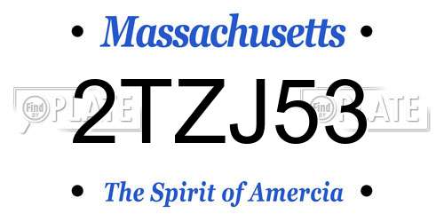 2TZJ53 Massachusetts License Plate