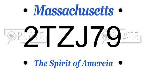 2TZJ79 Massachusetts License Plate