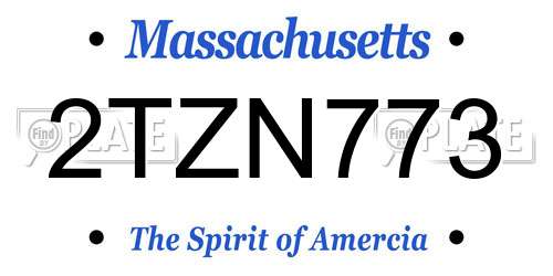 2TZN773 Massachusetts License Plate