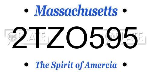 2TZO595 Massachusetts License Plate