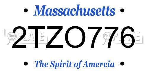 2TZO776 Massachusetts License Plate