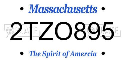 2TZO895 Massachusetts License Plate