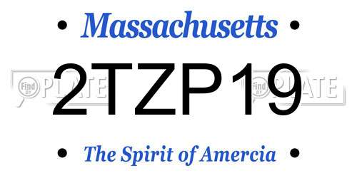2TZP19 Massachusetts License Plate