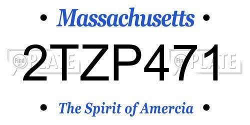 2TZP471 Massachusetts License Plate