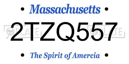 2TZQ557 Massachusetts License Plate