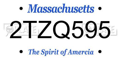 2TZQ595 Massachusetts License Plate