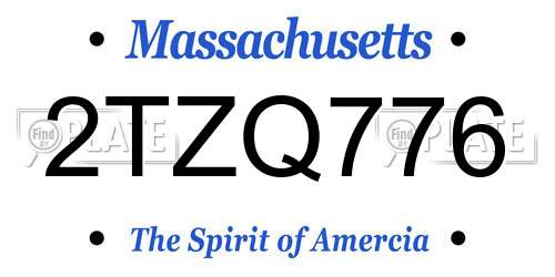 2TZQ776 Massachusetts License Plate