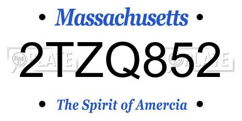 2TZQ852 Massachusetts License Plate