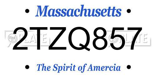 2TZQ857 Massachusetts License Plate