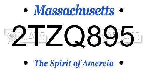 2TZQ895 Massachusetts License Plate