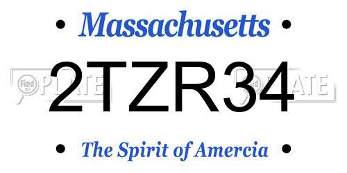 2TZR34 Massachusetts License Plate