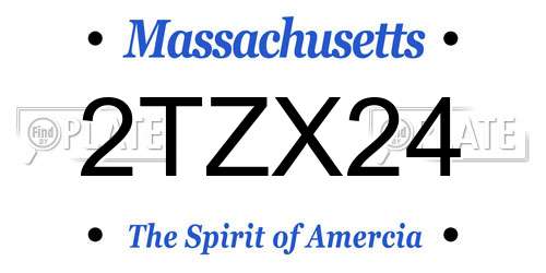 2TZX24 Massachusetts License Plate
