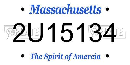 2U15134 Massachusetts License Plate