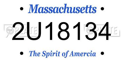 2U18134 Massachusetts License Plate
