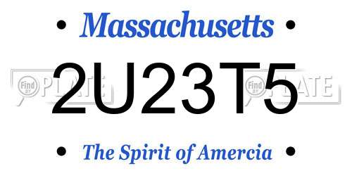 2U23T5 Massachusetts License Plate