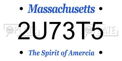 2U73T5 Massachusetts License Plate