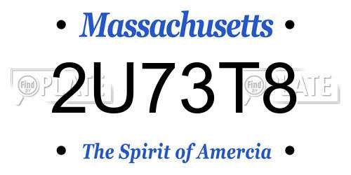 2U73T8 Massachusetts License Plate