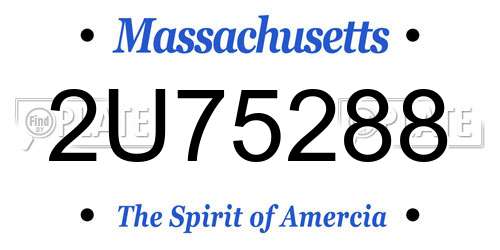 2U75288 Massachusetts License Plate
