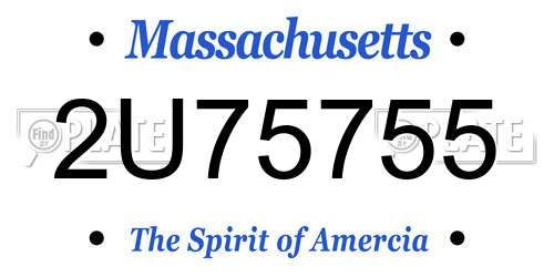 2U75755 Massachusetts License Plate