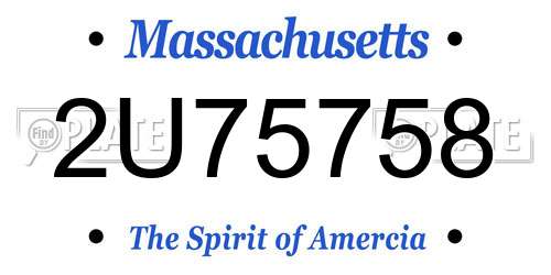 2U75758 Massachusetts License Plate