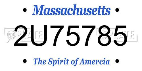2U75785 Massachusetts License Plate