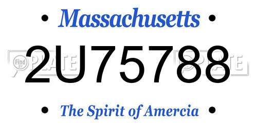2U75788 Massachusetts License Plate