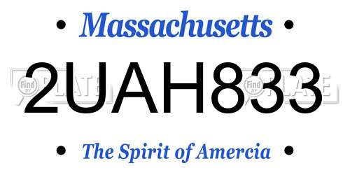 2UAH833 Massachusetts License Plate