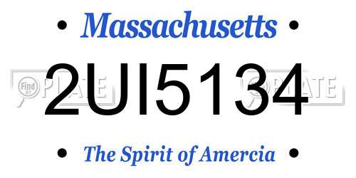 2UI5134 Massachusetts License Plate