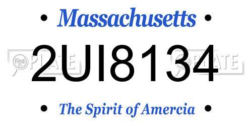 2UI8134 Massachusetts License Plate
