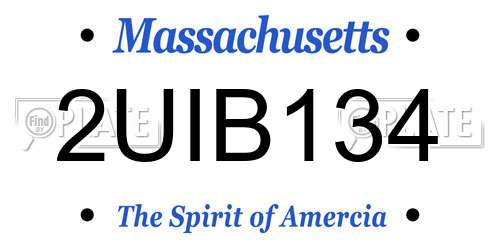 2UIB134 Massachusetts License Plate