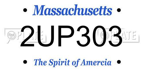 2UP303 Massachusetts License Plate