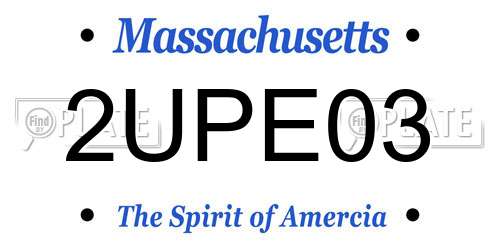 2UPE03 Massachusetts License Plate