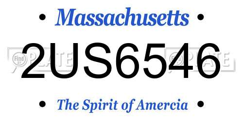 2US6546 Massachusetts License Plate