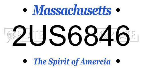 2US6846 Massachusetts License Plate