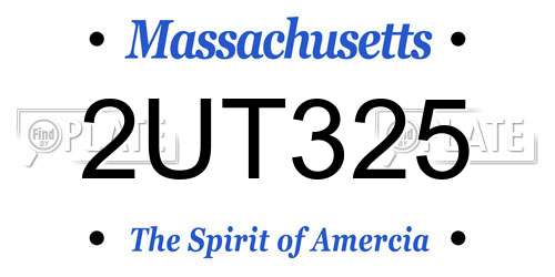 2UT325 Massachusetts License Plate