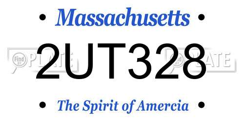 2UT328 Massachusetts License Plate