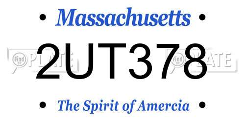 2UT378 Massachusetts License Plate