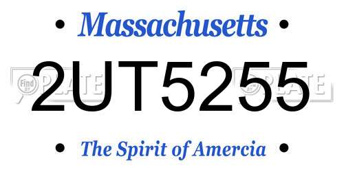 2UT5255 Massachusetts License Plate