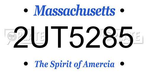 2UT5285 Massachusetts License Plate