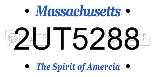 2UT5288 Massachusetts License Plate