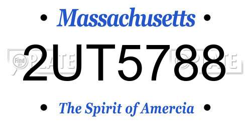 2UT5788 Massachusetts License Plate