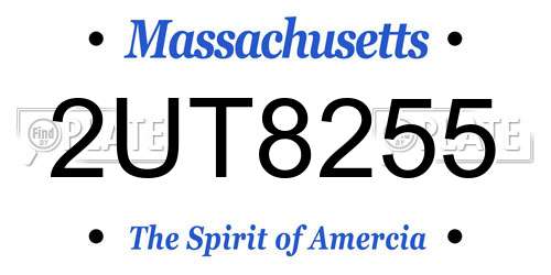 2UT8255 Massachusetts License Plate