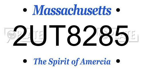 2UT8285 Massachusetts License Plate