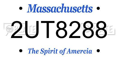 2UT8288 Massachusetts License Plate