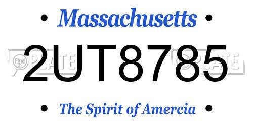2UT8785 Massachusetts License Plate
