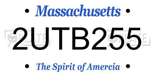 2UTB255 Massachusetts License Plate