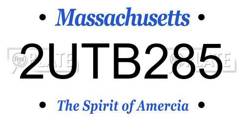 2UTB285 Massachusetts License Plate