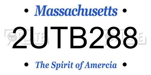 2UTB288 Massachusetts License Plate