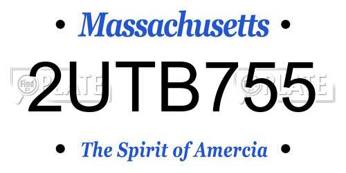 2UTB755 Massachusetts License Plate
