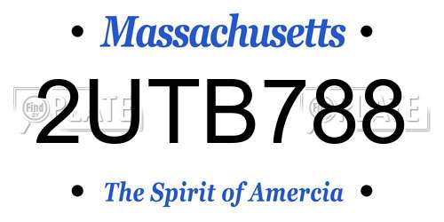 2UTB788 Massachusetts License Plate